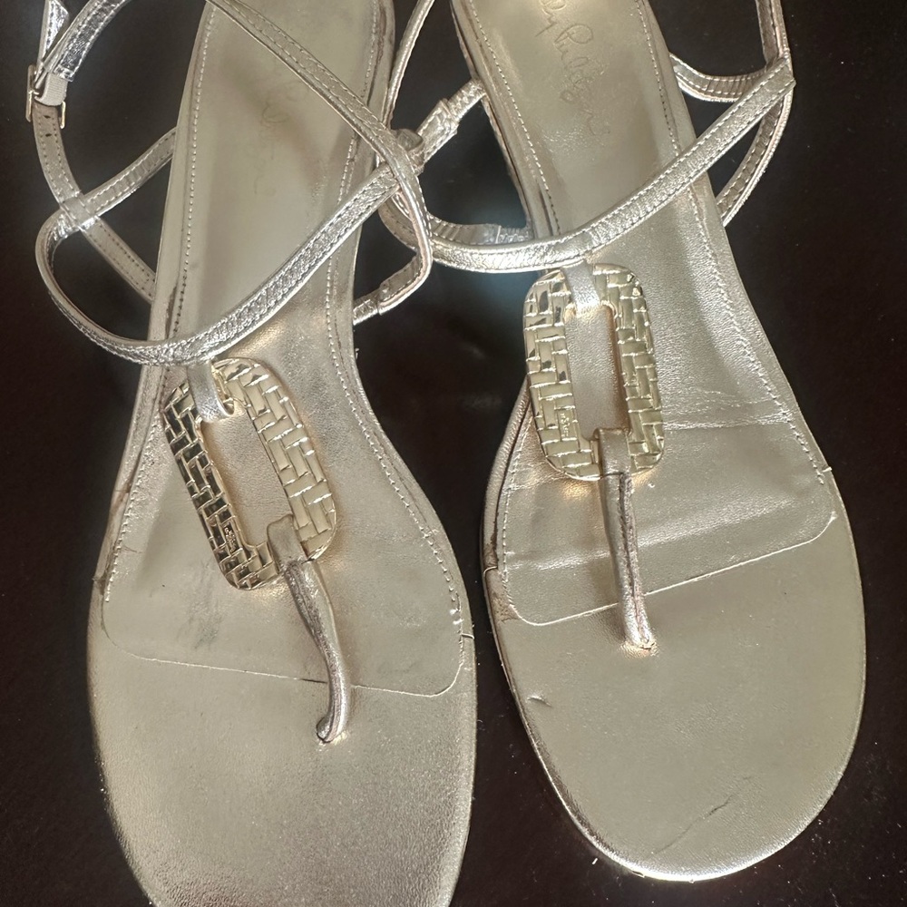 Lilly Pulitzer Gold Strappy Sandals - Picture 2 of 5